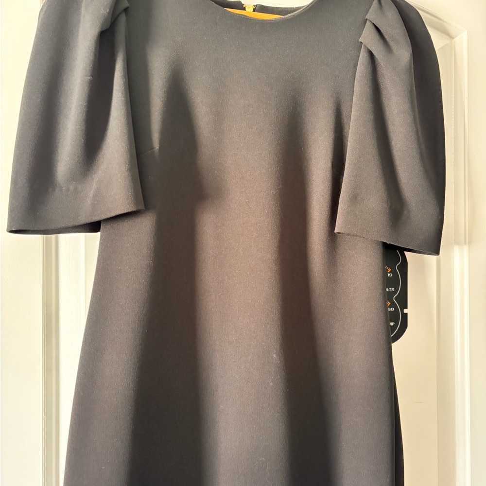 Elegant Black Dress with Puff Sleeves